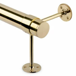 90 Deg. Post Foot Rail Bracket - Polished Brass - 2" OD -PourLab Zone 76979 2 90 deg pt Post Foot Rail Bracket Polished Brass 2 OD 04 83020.1598456292