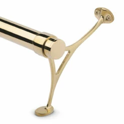 Combination Foot Rail Bracket - Polished Brass - 1.5" OD -PourLab Zone 8011 Combination Foot Rail Bracket Polished Brass 1 pt 5 OD 04 21227.1598455187