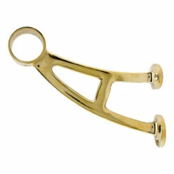 Bar Mount Foot Rail Bracket - Polished Brass - 1.5" OD