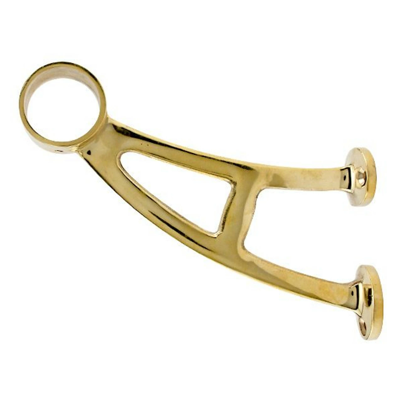 Bar Mount Foot Rail Bracket - Polished Brass - 1.5" OD 3 Bar Mount Foot Rail Bracket - Polished Brass - 1.5" OD