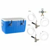 Double Faucet Jockey Box - 50' Coils - Complete Kit Without CO2 Tank