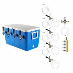 Four Faucet Jockey Box - 50' Coils - Complete Kit Without CO2 Tank