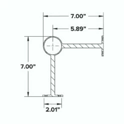 90 Deg. Post Foot Rail Bracket - Satin Brushed Brass - 2" OD -PourLab Zone 90 Degree Post Bracket 28983.1605212737