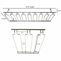 8-Channel Overhead Glass Rack - Chrome -PourLab Zone 91833 chrome8rack bbba222z 1 67095.1590770619