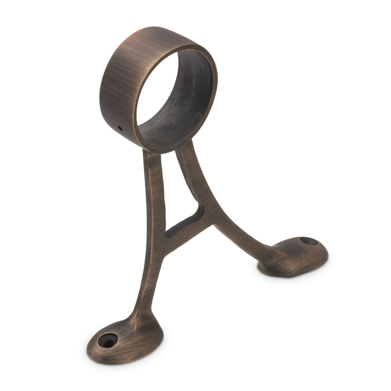 Floor Mount Foot Rail Bracket - Antique Bronze - 2" OD