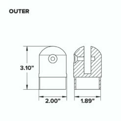 Adjustable Flush Elbow - Gunmetal Grey - 2" OD -PourLab Zone Adjustable Elbow Outer 00339.1605795500