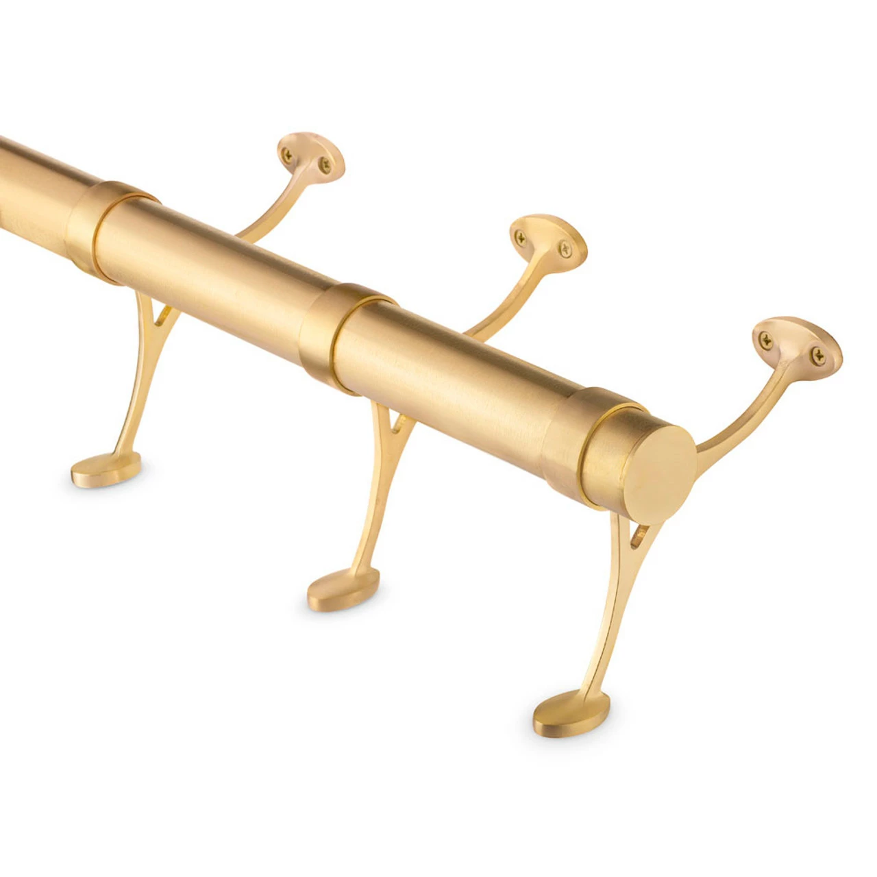 Satin Brushed Brass Bar Foot Rail Kit 3 Satin Brushed Brass Bar Foot Rail Kit