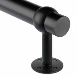 Rounded Center Post Bracket - Matte Black - 2" OD -PourLab Zone BLK 76366 2 Rounded Center Post Bracket Matte Black 2OD 04 71220.1603917165