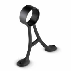 Floor Mount Foot Rail Bracket - Matte Black - 2" OD