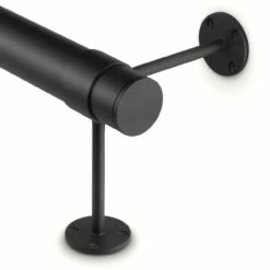 90 Deg. Post Foot Rail Bracket - Matte Black - 2" OD -PourLab Zone BLK 76979 2 90 deg pt Post Foot Rail Bracket Matte Black 2 OD 01 45225.1603982697