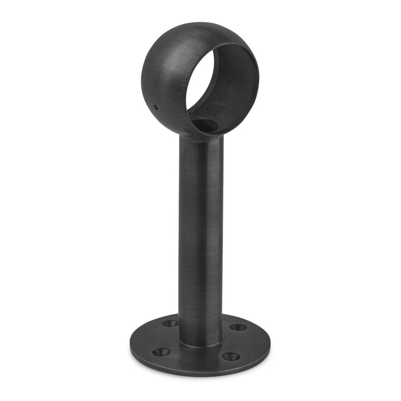 Tall Rounded Center Post Bracket - Blackened Steel - 2" OD