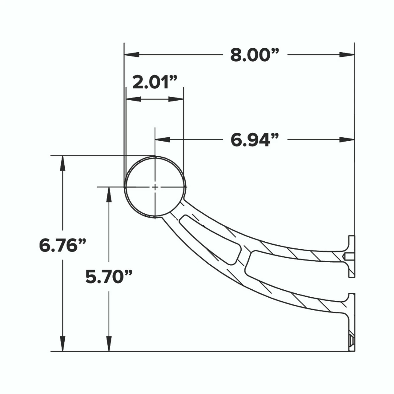 Bar Mount Foot Rail Bracket - Sunset Copper - 2" OD 7 Bar Mount Foot Rail Bracket - Sunset Copper - 2" OD - Image 5
