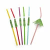 Palm Tree Multicolored Paper Drinking Straws - 9.5"L - Box Of 100 -PourLab Zone DW29 Palm Tree Multicolored Paper Drinking Straws 9.5L Box of 100 0001 67800.1657135932