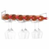 Under Cabinet 6 Wine Bottle & 6 Glass Rack - 3 Channel - Stainless Steel -PourLab Zone FTR006 Under Cabinet 6 Wine Bottle and 6 Glass Rack 3 Channel Sta 002 20522.1603376926