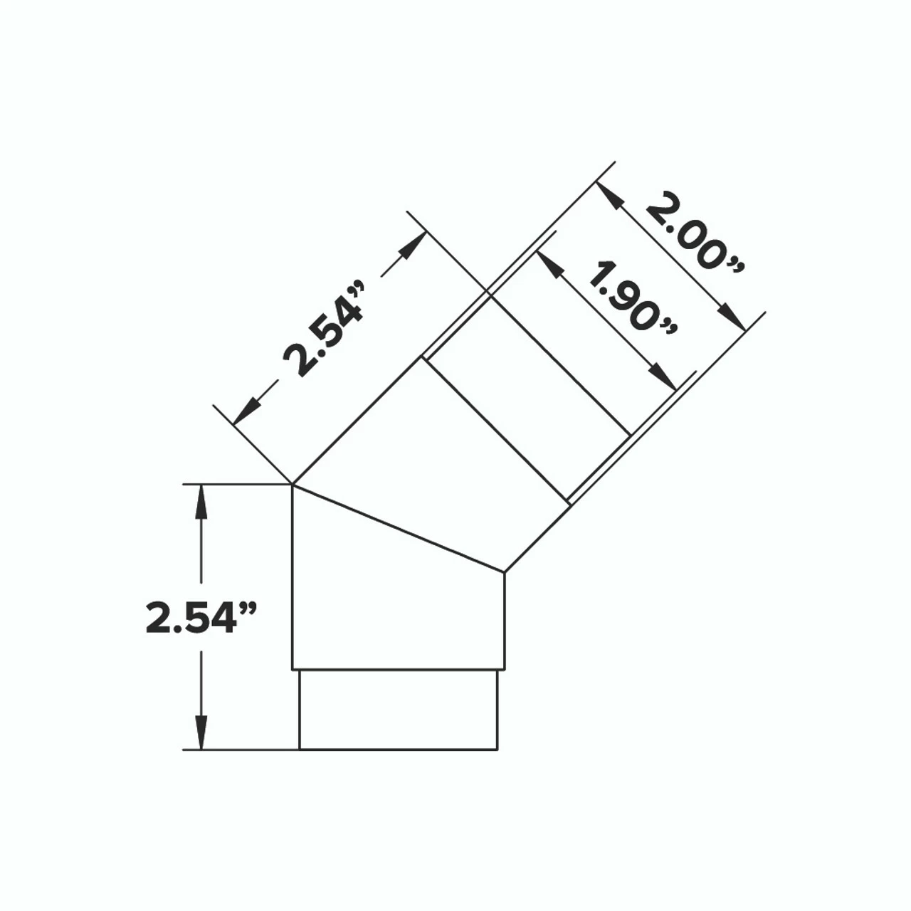 Flush Angle Fitting 135(45) Degree - Oil Rubbed Bronze - 2" OD 6 Flush Angle Fitting 135(45) Degree - Oil Rubbed Bronze - 2" OD - Image 4