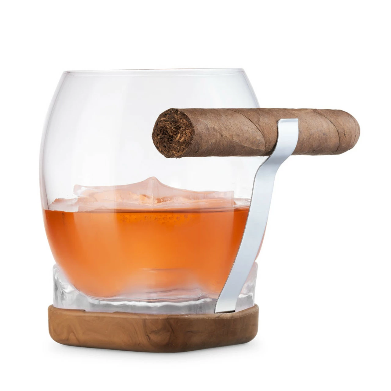 Whiskey Cigar Glass With Built-In Cigar Grip & Coaster - 14.5 Oz 3 Whiskey Cigar Glass With Built-In Cigar Grip & Coaster - 14.5 Oz