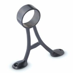 Floor Mount Foot Rail Bracket - Gunmetal Grey - 2" OD