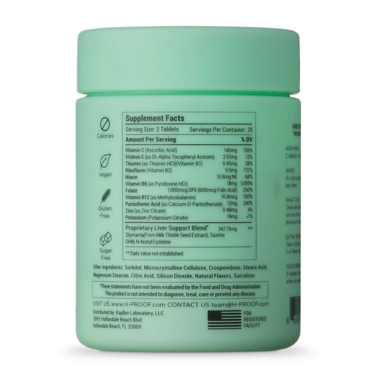 H-PROOF - The Anytime You Drink Vitamin - Hangover Prevention Supplement - 20 Servings Bottle 4 H-PROOF - The Anytime You Drink Vitamin - Hangover Prevention Supplement - 20 Servings Bottle - Image 2