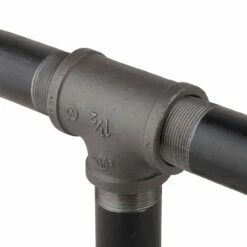 None Tee Fitting - Black Pipe Foot Rail - 1.5" ID -PourLab Zone IMB1207 Tee Fitting Black Pipe Foot Rail 1 pt 5 04 81080.1614893894