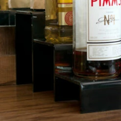 12-inch 3 Tier Liquor Bottle Shelf - Black -PourLab Zone KEG 012 3T 12 inch 3 Tier Liquor Bottle Shelf Black 4 54096.1592504074
