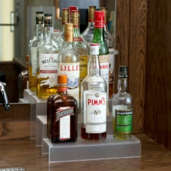 12-inch 3 Tier Liquor Bottle Shelf - Translucent -PourLab Zone KEG 012 3T C 12 inch 3 Tier Liquor Bottle Shelf Transluscent 3 49980.1592503752