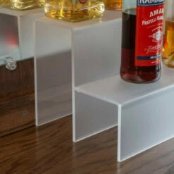 18-inch 2 Tier Liquor Bottle Shelf - Translucent -PourLab Zone KEG 018 2T C 18 inch 2 Tier Liquor Bottle Shelf Transluscent 4 10918.1592503821