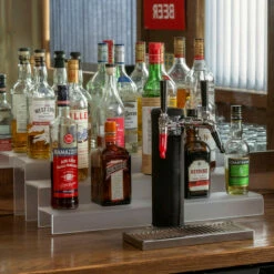 24-inch 3 Tier Liquor Bottle Shelf - Translucent -PourLab Zone KEG 024 3T C 24 inch 3 Tier Liquor Bottle Shelf Transluscent 3 89266.1592503858