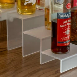 24-inch 3 Tier Liquor Bottle Shelf - Translucent -PourLab Zone KEG 024 3T C 24 inch 3 Tier Liquor Bottle Shelf Transluscent 4 02574.1592503858