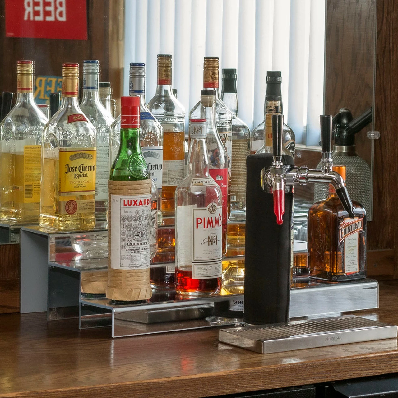 24-inch 3 Tier Liquor Bottle Shelf - Mirror Finish 5 24-inch 3 Tier Liquor Bottle Shelf - Mirror Finish - Image 3