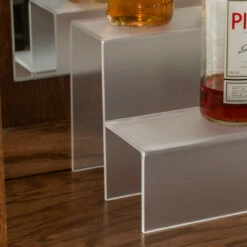 34-inch 2 Tier Liquor Bottle Shelf - Translucent -PourLab Zone KEG 036 2T C 34 inch 2 Tier Liquor Bottle Shelf Transluscent 4 20924.1592504253