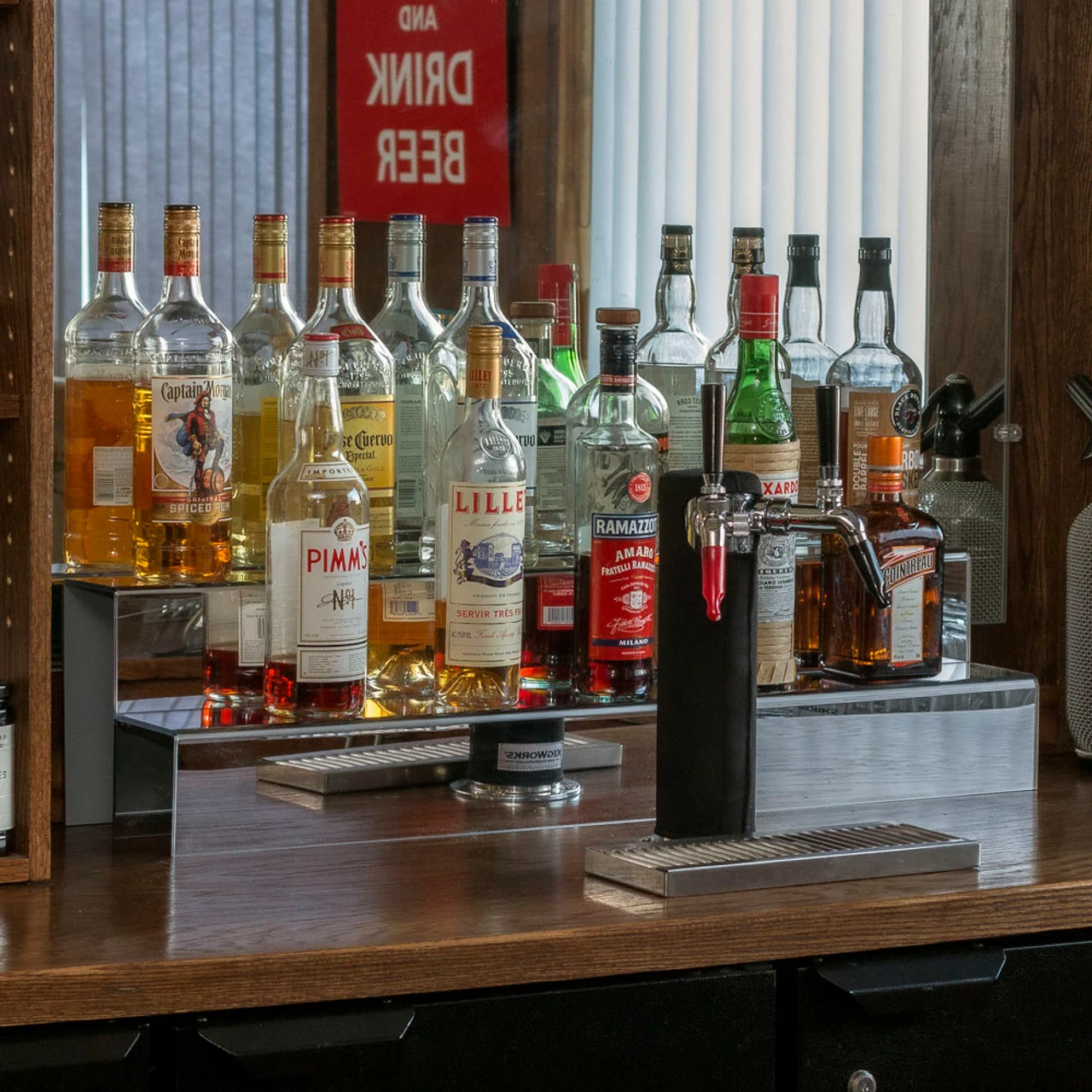 KegWorks 34-inch 2 Tier Liquor Bottle Shelf - Mirror Finish 5 KegWorks 34-inch 2 Tier Liquor Bottle Shelf - Mirror Finish - Image 3