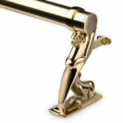 Griffin Bar Rail Bracket - Polished Brass - 2" OD -PourLab Zone PB 202 2 Griffin Bar Rail Bracket Polished Brass 2 OD 04 54355.1598456454