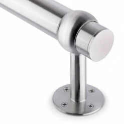 Rounded Center Post Bracket - Brushed Stainless Steel - 2" OD -PourLab Zone S336 2 Rounded Center Post Bracket Brushed Satin Stainless Steel 2 OD 04 90609.1592923136