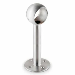 Tall Rounded Center Post Bracket - Brushed Stainless Steel - 2" OD
