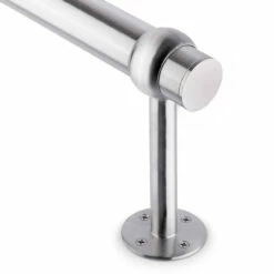 Tall Rounded Center Post Bracket - Brushed Stainless Steel - 2" OD -PourLab Zone S336 2 TALL Tall Rounded Center Post Bracket Brushed Satin Stainless 04 55010.1592923178
