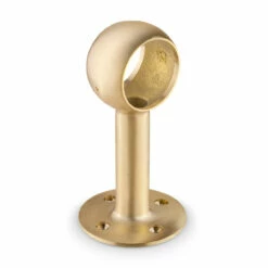 Rounded Center Post Bracket - Satin Brushed Brass - 2" OD