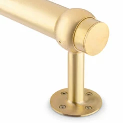 Rounded Center Post Bracket - Satin Brushed Brass - 2" OD -PourLab Zone SB 336 2 Rounded Center Post Bracker Satin Brass 2 Inch OD 04 82721.1595361515