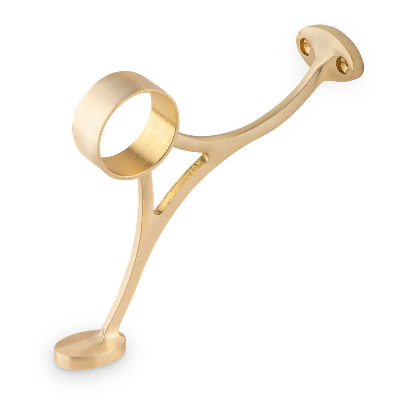 Combination Foot Rail Bracket - Satin Brushed Brass - 2" OD 3 Combination Foot Rail Bracket - Satin Brushed Brass - 2" OD