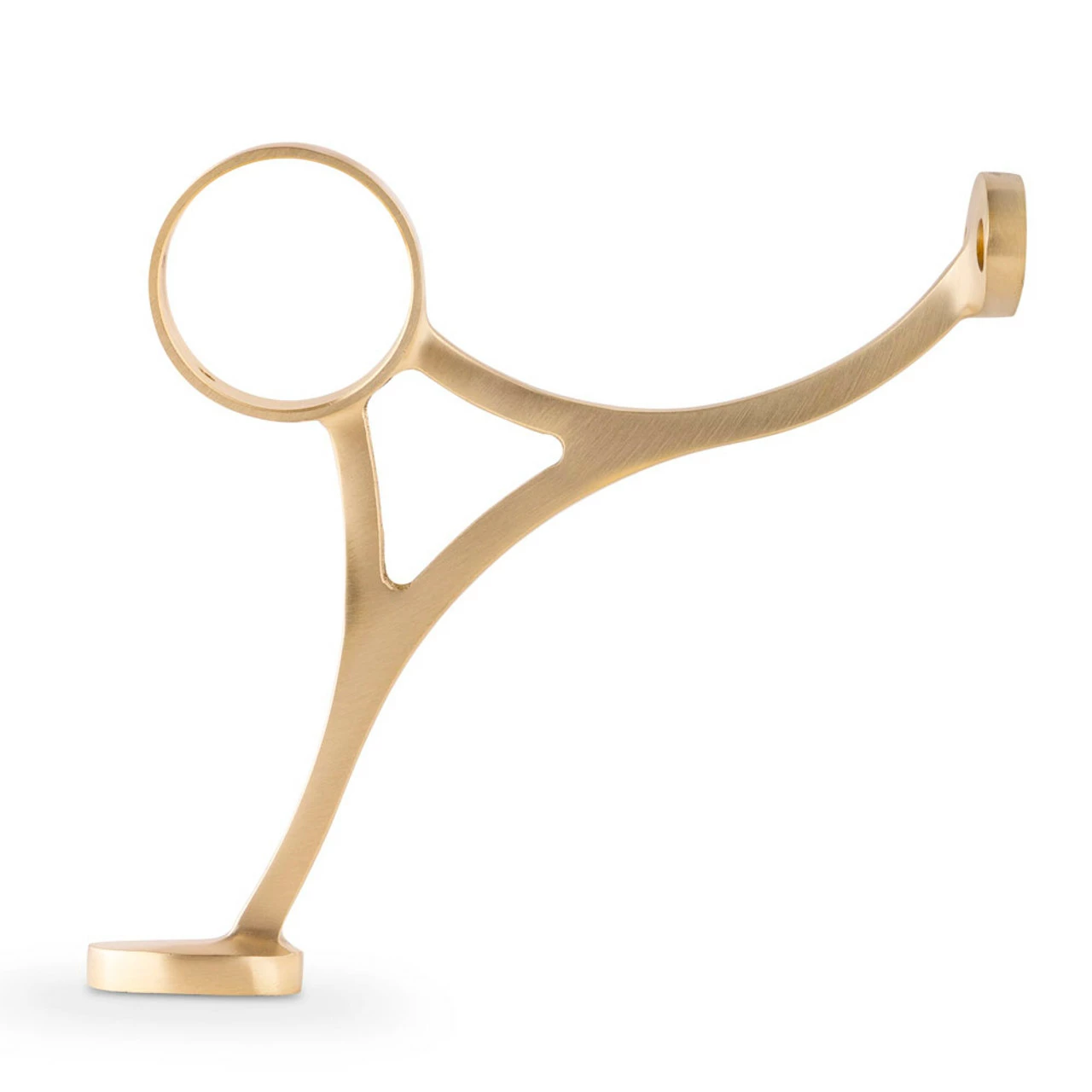 Combination Foot Rail Bracket - Satin Brushed Brass - 2" OD 4 Combination Foot Rail Bracket - Satin Brushed Brass - 2" OD - Image 2