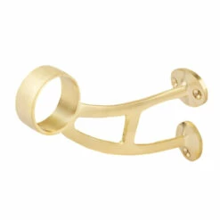 Bar Mount Foot Rail Bracket - Satin Brushed Brass - 2" OD