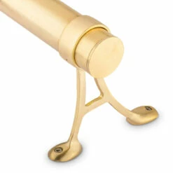 Floor Mount Foot Rail Bracket - Satin Brushed Brass - 2" OD -PourLab Zone SB 76914 2 Floor Mount Bracket Brushed Satin Brass 2 Inch OD 04 22432.1595361751