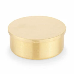 Flush Flat End Cap - Satin Brushed Brass - 2" OD