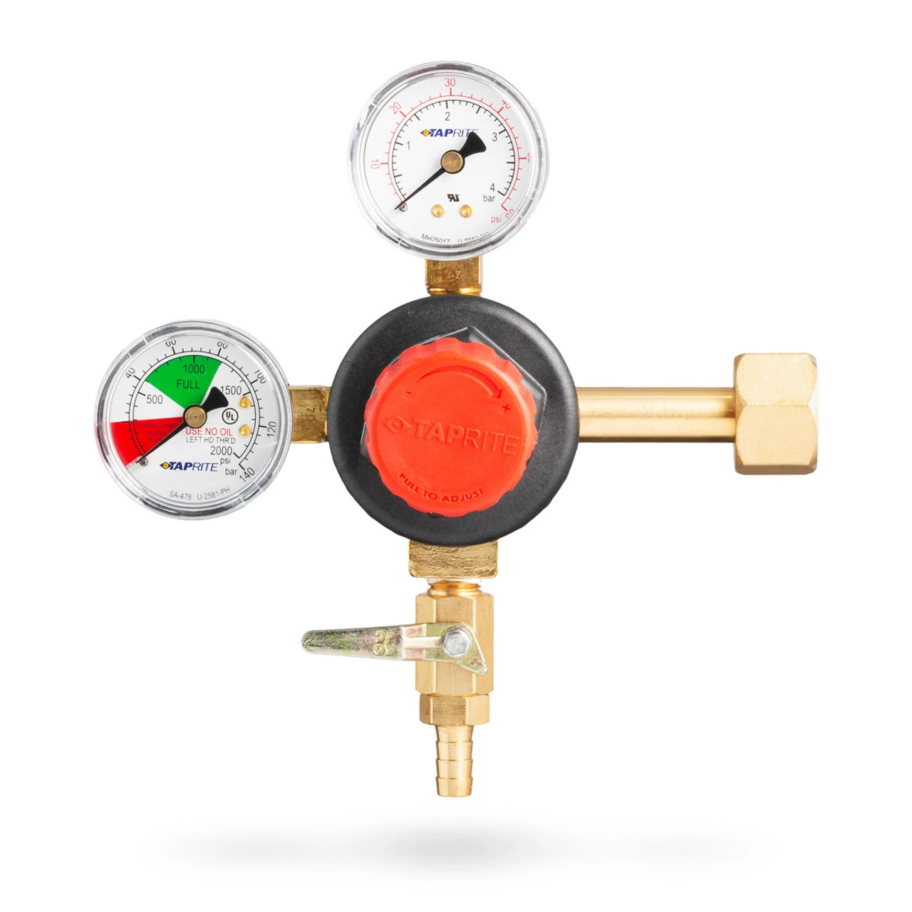 Taprite High Performance Double Gauge CO2 Regulator - Polycarbonate Bonnet