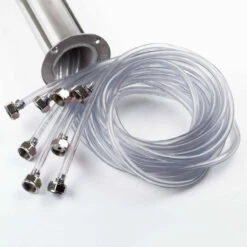 "T" Style Pedestal Draft Beer Tower - Stainless Steel - 3" Column - Air Cooled - 8 Faucets -PourLab Zone TT8CR T Style Pedestal Draft Beer Tower Stainless Steel 8 Faucets 03 57955.1605120182