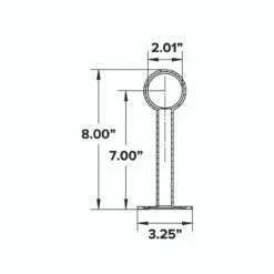 Tall Rounded Center Post Bracket - Brushed Stainless Steel - 2" OD -PourLab Zone Tall Rounded Center Post Bracket 77432.1605214441