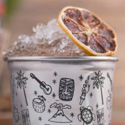 Best Seller -PourLab Zone UB3549 Urban Bar Etched Tiki Stainless Steel Mint Julep Cup 13.5 oz 03 52557.1592498917