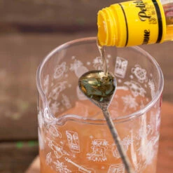 Urban Bar Tiki Pattern Mixing Glass & Bar Tool Set - 4 Pieces -PourLab Zone UB4202 Urban Bar Etched Tiki Stainless Steel Bar Spoon 12L 04 12254.1592497771