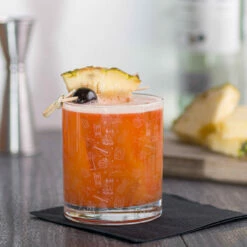 Urban Bar Tiki Pattern Old Fashioned Cocktail Glasses - Set Of 6 - 8.45 Oz -PourLab Zone UB4949 Urban Bar Tiki Pattern Old Fashioned Cocktail Glasses Set of 6 8 pt 45 oz 04 02199.1601409721