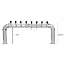 Arcadia Draft Beer Tower - Stainless Steel - Glycol Cooled - 8 To 14 Faucets -PourLab Zone acxxx x arcadia measurements b1 2 88816.1590768804