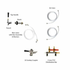 Add-a-Line Kit For Single Faucet Kegerator Conversion Kit - US Sankey D System -PourLab Zone addln kit convkit m1 labeled 62907.1590768807